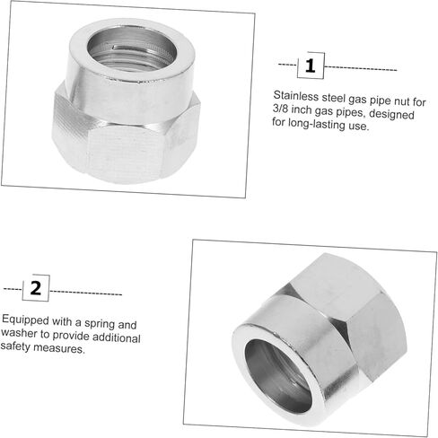 5Pcs Gas Flare Nut Tube Fitting with Spring Washer for Secure Gas Connection Reliable Leak Performance Construction for Use in Kuwait
