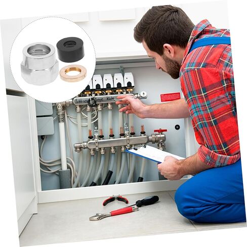 5Pcs Gas Flare Nut Tube Fitting with Spring Washer for Secure Gas Connection Reliable Leak Performance Construction for Use in Kuwait