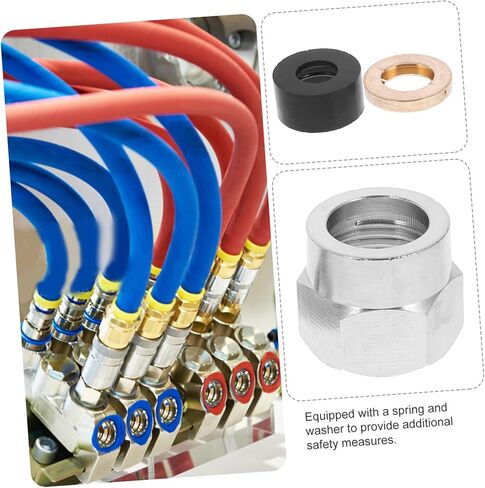 5Pcs Gas Flare Nut Tube Fitting with Spring Washer for Secure Gas Connection Reliable Leak Performance Construction for Use in Kuwait