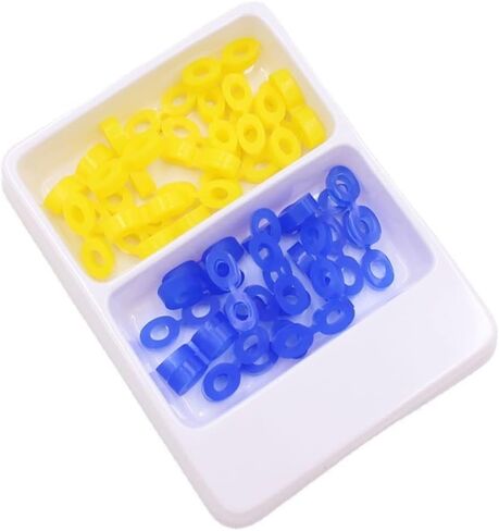 40pcs Dental Elastic Rubber Fixing Wedges Matrix Matrices Dam Composite 2 Sizes in Saudi Arabia