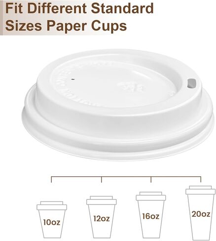 240 Pack Coffee Cup Lids, Disposable Coffee Lid, Leak Proof Plastic Lids for 10, 12, 16, 20, 24 oz Paper Cups, Hot Cup Lid 3.54 Inches/90 mm Diameter in Saudi Arabia
