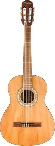 جيتار صوتي من Fender CN-25 مقاس 3/4 من النايلون، جيتار للمبتدئين، مع ضمان لمدة عامين، جيتار مثالي للمبتدئين للأطفال سهل الاستخدام على الأصابع، يتضمن 3 أشهر من الدروس المجانية، طبيعي in Kuwait