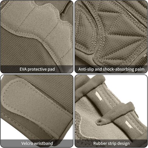 Cycling Gloves for Men - Half Finger Biking Gloves with EVA Padding, Anti-Slip, Shockproof & Breathable for Outdoor Sports in Kuwait