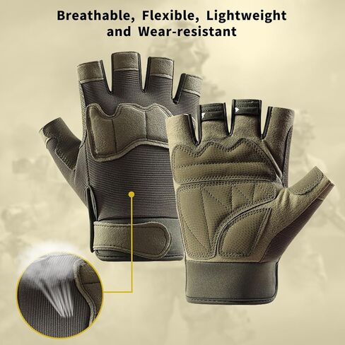 Cycling Gloves for Men - Half Finger Biking Gloves with EVA Padding, Anti-Slip, Shockproof & Breathable for Outdoor Sports in Kuwait