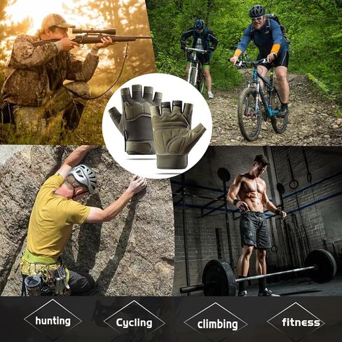 Cycling Gloves for Men - Half Finger Biking Gloves with EVA Padding, Anti-Slip, Shockproof & Breathable for Outdoor Sports in Kuwait