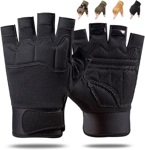 قفازات بدون أصابع نصف اصبع لركوب الدراجات النارية والمشي لمسافات طويلة والتسلق والقيادة قفازات العمل in Kuwait