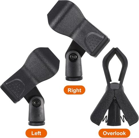 2 Pcs Universal Microphone Clip Adjustable Microphone Holder for Mic Stand Wireless Mic Holder with 5/8" Male to 3/8" Female Screw Adapter for Handheld Microphones in Kuwait