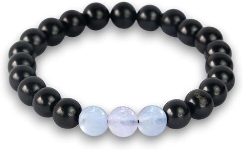 Karelian Heritage Shungite & Red Jasper Empath Crystal Healing Beaded Bracelet for Women and Men | 8 mm Handmade Unisex Authentic Shungite Stone Protection Jewelry BO39 in Kuwait