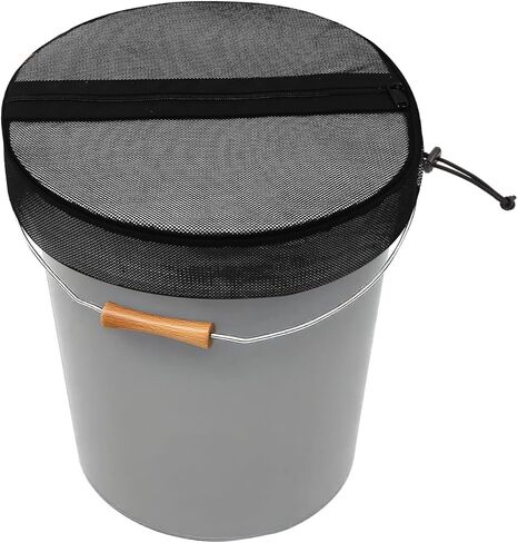 5 Gallon Bucket Multi-Purpose Adjustable Lid Cover with Mesh Opening – Ideal for Fishing, Bait Storage, or Trash Can Conversion (1) in Kuwait