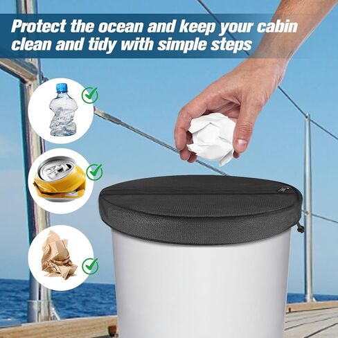 5 Gallon Bucket Multi-Purpose Adjustable Lid Cover with Mesh Opening – Ideal for Fishing, Bait Storage, or Trash Can Conversion (1) in Kuwait