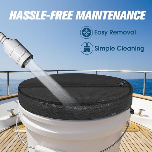 5 Gallon Bucket Multi-Purpose Adjustable Lid Cover with Mesh Opening – Ideal for Fishing, Bait Storage, or Trash Can Conversion (1) in Kuwait