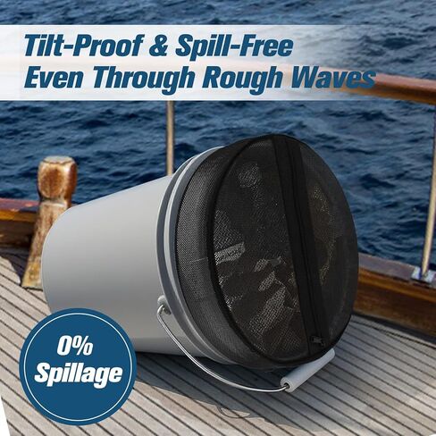 5 Gallon Bucket Multi-Purpose Adjustable Lid Cover with Mesh Opening – Ideal for Fishing, Bait Storage, or Trash Can Conversion (1) in Kuwait