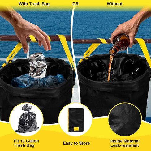 سلة مهملات القوارب المحمولة، حقيبة قمامة القوارب القابلة لإعادة الاستخدام، حاوية قمامة القوارب المقاومة للرائحة والتسرب، ملحقات القوارب، حقيبة قمامة لصيد الأسماك، وقضيب الرمل، وقوارب الكاياك، والمركبات الترفيهية والتخييم in Kuwait