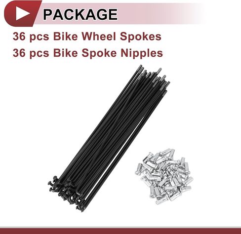36 Set 12G Bicycle Spokes 167mm Bike Wheel Spokes 45 Steel Black in Kuwait