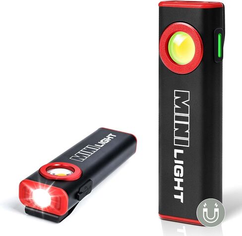 LEXALL LED LED LIGHT ، 1600 LUMENS MINI MANCET MANTER FLAT EDC مصباح يدوي مع مقطع ، 3 أوضاع محمولة ضوء جيب مضاءة خفيفة للغاية للعمل ، والتخييم ، والإصلاح ، والطوارئ in Kuwait