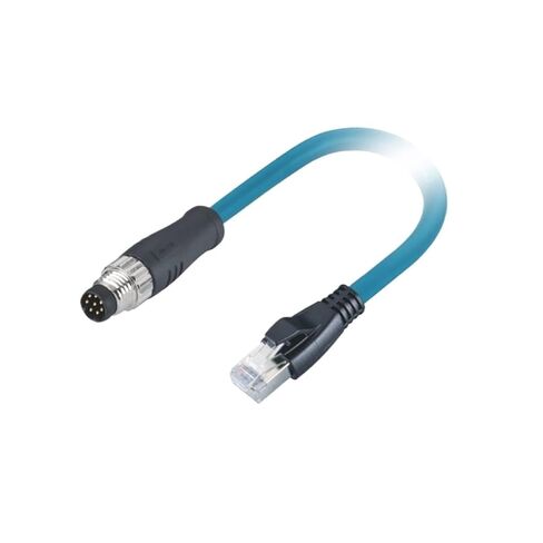 M8 Waterproof Connector 8pinA-Code Male Straight Head pre-cast Tail end molding RJ45 Crystal Head 2M in Kuwait