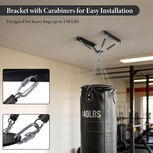 AIWFL Heavy Bag Hanger with Noise and Vibration Dampening Design, Heavy Duty Punching Bag Hanger Ceiling Mount or Open Floor Joist Mount for Heavy Punching Bags up to 140 LBS in Kuwait