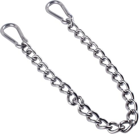 2 Pack 25 inch Heavy Duty Hanging Chain with Carabiner, Stainless Steel Hanging for Hammock,Hanging Chair, Punching Bag, Clip Hook Attachment & Chain 400LB Capacity Indoor Outdoor in Kuwait