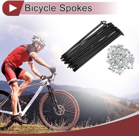 38 Set 13G Bicycle Spokes Bike Wheel Spoke Carbon Steel Black in Saudi Arabia