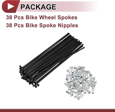 38 Set 13G Bicycle Spokes Bike Wheel Spoke Carbon Steel Black in Saudi Arabia