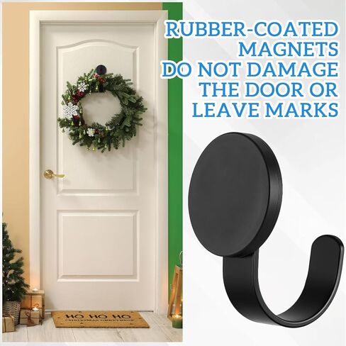 2 حزمة شماعات إكليل مغناطيسي، مغناطيس عالي التحمل مع خطاف للثلاجة، خطافات مغناطيسية لتزيين عيد الميلاد للباب الأمامي المعدني، شماعة خطاف للرحلات البحرية لتعليق كابينة الشواية in Kuwait
