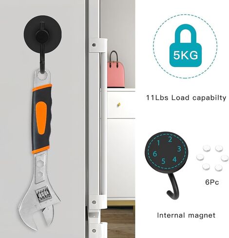 2 حزمة شماعات إكليل مغناطيسي، مغناطيس عالي التحمل مع خطاف للثلاجة، خطافات مغناطيسية لتزيين عيد الميلاد للباب الأمامي المعدني، شماعة خطاف للرحلات البحرية لتعليق كابينة الشواية in Kuwait