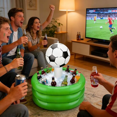 مبرد كأس العالم لكرة القدم 2026 قابل للنفخ، قالب تقديم ثلج متين من البولي فينيل كلوريد 0.6 مم، مبرد مشروبات محمول بسعة كبيرة للحفلات الرياضية، الشواء، تجمع الشاطئ والعائلة، دلاء ثلج لطاولة تبريد للحفلات 98 لتر in Kuwait