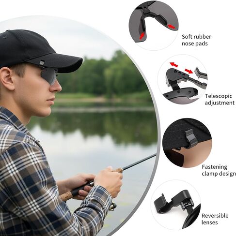 FEISEDY Polarized Clip On Sunglasses,Clip Cap Sports Sunglasses,UV400 Sunglasses for Mens Womens Fishing Cycling Hiking B0356 in Kuwait