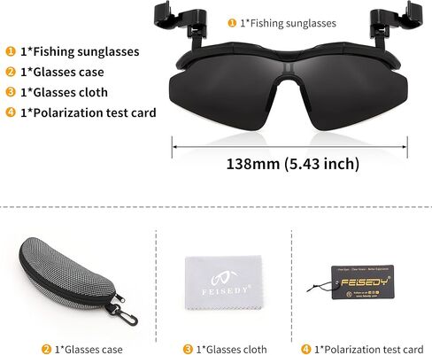 FEISEDY Polarized Clip On Sunglasses,Clip Cap Sports Sunglasses,UV400 Sunglasses for Mens Womens Fishing Cycling Hiking B0356 in Kuwait