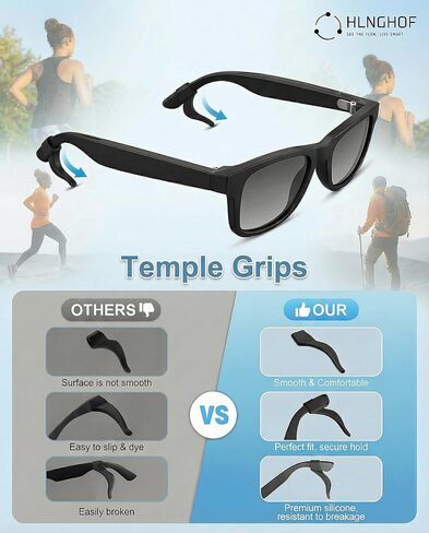 5 in 1 Anti-Slip Kit for Ray-Ban Meta Gen 2 Wayfarer/Skyler/Headliner & Oakley HSTN, Nose Pads, Temple Grips, Silicone Rings, Adjustable Strap, Upgraded Anti-Dust Silicon, 20 PCS in Kuwait