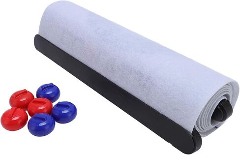 Tabletop Curling Game, Desktop Curling Board Games, 6 Stones and Floor Mat, Interactive Roll Up Mat for Sport Party, Home Outdoor Fun in Kuwait