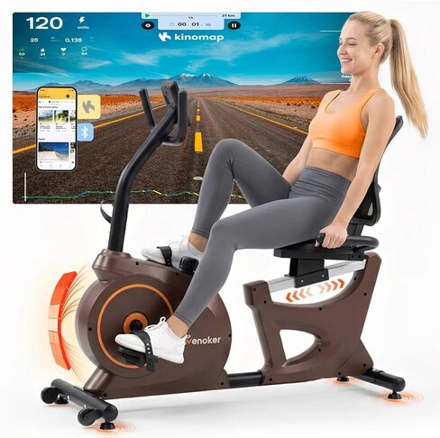 Recumbent Exercise Bikes for Home | Light Commercial-Grade Recumbent Bike for Seniors | Magnetic Recumbent Exercise Bikes with Heart Rate Handle | Smart App,LCD with Comfortable Seat in Kuwait