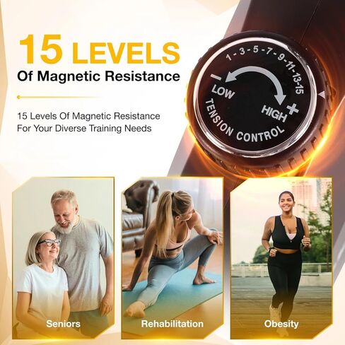 Recumbent Exercise Bikes for Home | Light Commercial-Grade Recumbent Bike for Seniors | Magnetic Recumbent Exercise Bikes with Heart Rate Handle | Smart App,LCD with Comfortable Seat in Kuwait