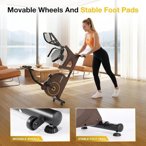 Recumbent Exercise Bikes for Home | Light Commercial-Grade Recumbent Bike for Seniors | Magnetic Recumbent Exercise Bikes with Heart Rate Handle | Smart App,LCD with Comfortable Seat in Kuwait