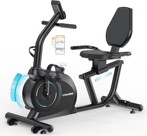 Recumbent Exercise Bike for Home, Quiet & Low-Impact Stationary Bike for Seniors & Adults, 16-Level Resistance, Adjustable Seat & LCD Monitor in Kuwait
