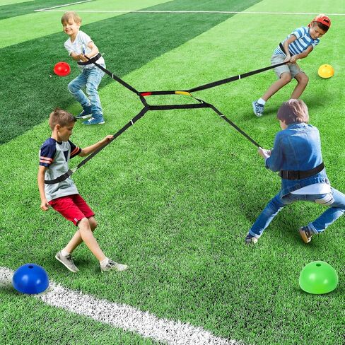 Soulchen 4 Way Tug of War Rope 9.8ft Tug a War Rope مع Carabiners قاعدة تعبئة المياه حقيبة تخزين كرة السيليكون للأطفال والكبار في الهواء الطلق في ساحة الحديقة وفريق لم شمل الأسرة وبناء ألعاب اليوم الميداني in Saudi Arabia