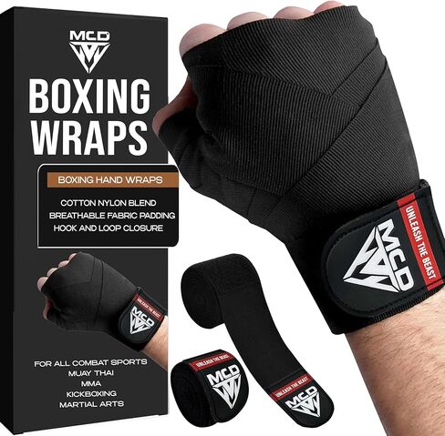 MCD Boxing Wraps for Men & Women 4.5m/180" Boxing Hand Wraps for Bᴏxing Gloves with Thumb Loop Muay Thai Hand Wrаps Semi-Elastic Wrist Wrаps Bᴏxing Wrap for MMA, Muay Thai & Martial Arts Training in Saudi Arabia