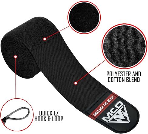 MCD Boxing Wraps for Men & Women 4.5m/180" Boxing Hand Wraps for Bᴏxing Gloves with Thumb Loop Muay Thai Hand Wrаps Semi-Elastic Wrist Wrаps Bᴏxing Wrap for MMA, Muay Thai & Martial Arts Training in Saudi Arabia