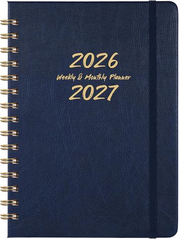2025 Planner - Weekly & Monthly Planner 2025 with Twin-Wire Binding, January 2025 - December 2025, 6.3" x 8.4", Hardcover with Monthly Tabs, Back Pocket, Thick Paper, Black in Kuwait
