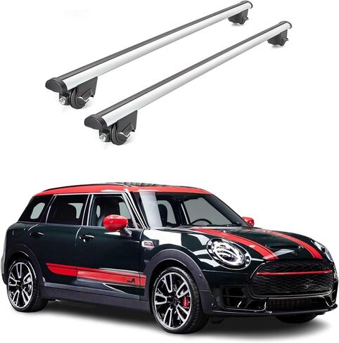أوماك رفوف رفوف الأمتعة حاملات الصليب الحديد من أجل Mini Clubman F54 2016-2024 أسود مضاد للسرقة للسفر كاياك زورق تزلج التزلج على الجليد التزلج على الجليد in Saudi Arabia