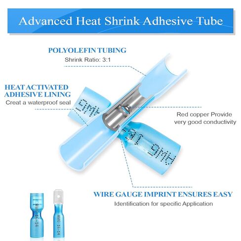 320PCS Heat Shrink Disconnect Connectors kit, Male & Female Blade/Spade Wire Terminals, Quick Disconnect Crimp Wire Connectors for Marine Wiring/Electrical Projects in Saudi Arabia
