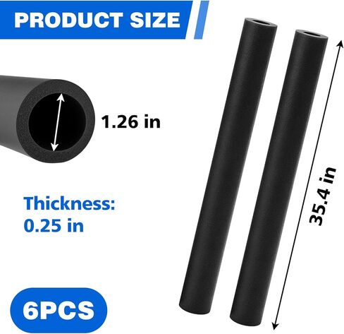 U0U 35.4 Inch Trampoline Pole Covers,Black Trampoline Pole Foam Covers Replacement,1.26 Inch Diameter Foam Sleeves for Kids Trampoline Accessories Safety Protection in Kuwait