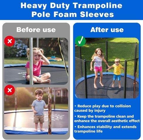 U0U 35.4 Inch Trampoline Pole Covers,Black Trampoline Pole Foam Covers Replacement,1.26 Inch Diameter Foam Sleeves for Kids Trampoline Accessories Safety Protection in Kuwait