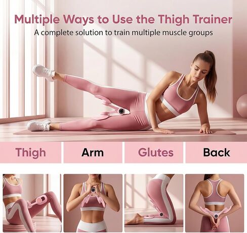 Pelvic Floor Exerciser for Women, Inner Thigh & Glute Trainer, Adjustable Resistance, Quiet Auto-Return, Portable Hip Trainer for Leg/Butt/Arm Workouts at Home or Office in Kuwait