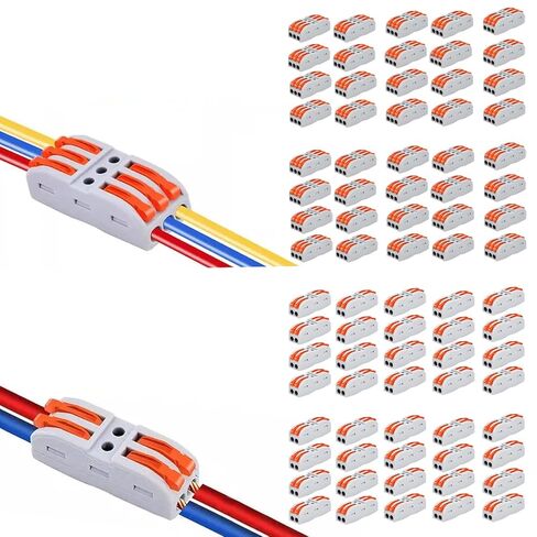 Wire Connectors,20PK Wire Connection,Nineleaf Push Quick Electrical Cable Connectors Working Range Max 32A 600Volt,2 Pin Wire Connector for Cables from 28 to 12awg,12 14 16 Gauge Wire Connectors in Saudi Arabia