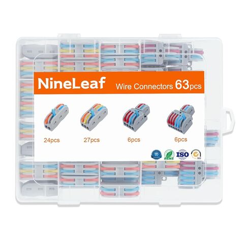 Wire Connectors,20PK Wire Connection,Nineleaf Push Quick Electrical Cable Connectors Working Range Max 32A 600Volt,2 Pin Wire Connector for Cables from 28 to 12awg,12 14 16 Gauge Wire Connectors in Saudi Arabia