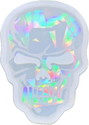 مجوهرات جمجمة ثلاثية الأبعاد صب القالب على شكل جمجمة العفن السيليكون القالب الراتينج المجسم لقرط مفاتيح قلادة DIY قلادة ، أبيض in Kuwait