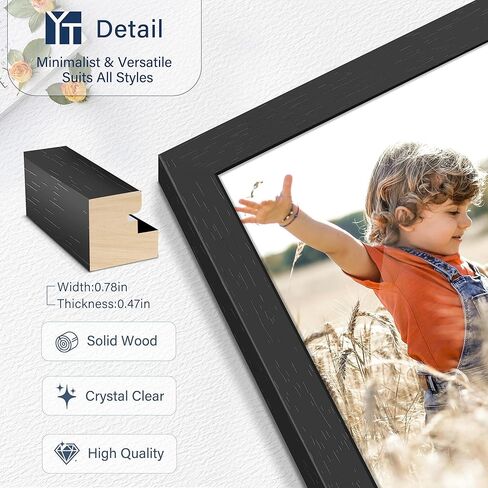 إطارات صور مجمعة من الزجاج الحقيقي المزدحمة - 10 حزمة ، مجموعة إطار معرض الجدار ، أحجام متعددة بما في ذلك 8x10 ، 5x7 ، 4x6 ، ديكور جدار مجمعة للتعليق أو شاشة الطاولة ، بني in Kuwait