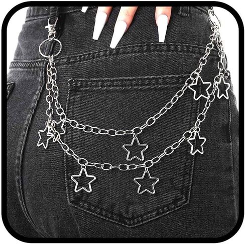 Hip Hop Pant Chain Acrylic Jean Chain Punk Wallet Chain Rock Pocket Chain for Men and Women in Kuwait