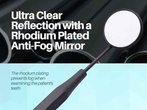 ARTMAN Instruments مرآة أسنان مصنوعة من الفولاذ المقاوم للصدأ بلون أسود غير لامع ومرايا أسنان ذات سطح أمامي ومطلية بالبلازما من الروديوم على الطراز الأوروبي in Kuwait